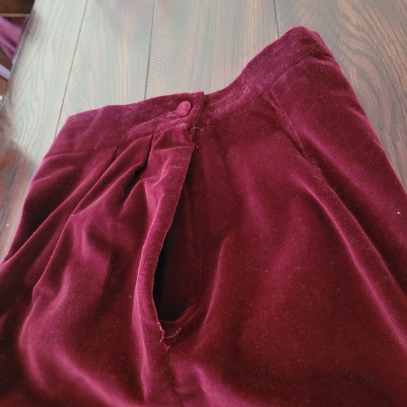 VTG MJ Concepts Velvet Skirt Size 7 Burgandy Dark Academia Whimsigoth Holiday - Picture 14 of 15